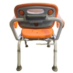 Panasonic シャワーチェア 介護用風呂椅子 肘掛け付き 高さ調整可能 オレンジの画像