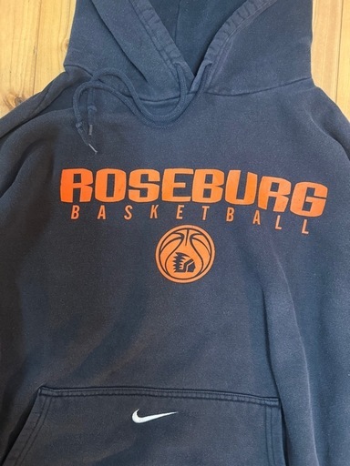 90s NIKE ナイキ スウェット パーカー センターロゴ バスケ XL 黒