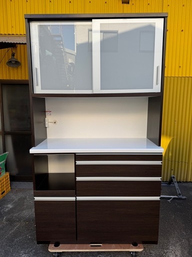 【3/7まで-値下げしました！】食器棚/ダーク/松田家具/日本製 松田家具食器棚キッチン収納1180 Nクラッチダーク (タケベの部屋) 宇野