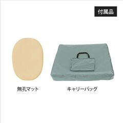 【ほぼ新品！】 10か月のみ使用 軽量 折り畳み (有孔)マッサージベッド バニラ キャリーバック付の画像