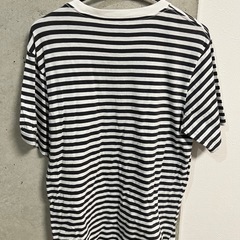 無印　グレー×白　ボーダー　Tシャツの画像
