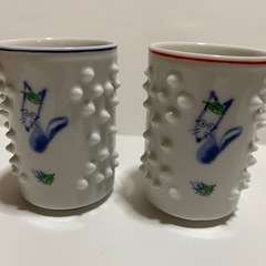 夫婦湯呑み　ツボ付き湯呑み 健脳 手のツボの画像