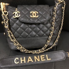CHANEL シャネル ノベルティ ショルダーバッグ ゴールドチェーン ブラック　2way ④の画像