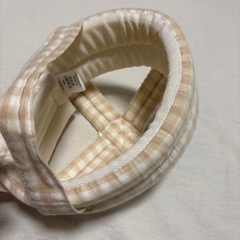 ベビーヘッドガード（ベージュチェック）／サイズ42〜50cmの画像