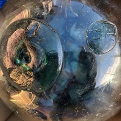 ⭐️①魚具、ガラスの浮き球、縁起物、アンテーク、珍品、貴重な吹きガラス製法。の画像