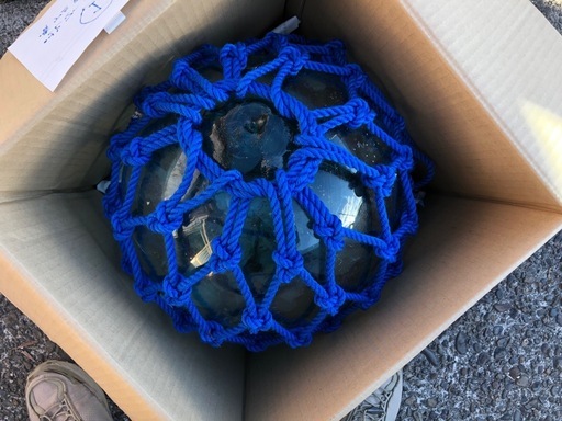 ⭐️①魚具、ガラスの浮き球、縁起物、アンテーク、珍品、貴重な吹きガラス製法。