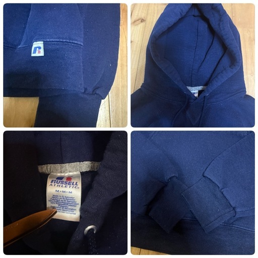 00s RUSSELL リバースタイプ パーカー フーディ 濃紺 M ラッセル