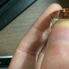 ゴールド 刻印あり 石付き リング 585RGの画像