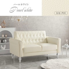 ソファー　革　白の画像