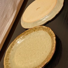 昭和レトロ食器　小皿　和食器　楕円プレートの画像