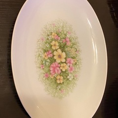 昭和レトロ食器　小皿　和食器　楕円プレートの画像