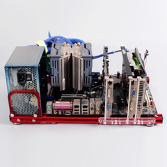 オープンシャーシ マザーボードケース シャーシ カバー DIY ミニ アルミ合金 PCコンピューターケース 良い放熱性能 簡単に組み立て ITXマザーボードフレーム オープンエアシャーシの画像