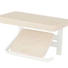 ニトリ 木製棚付トイレットペーパーホルダー(1連 ホワイトウォッシュ CS01)の画像