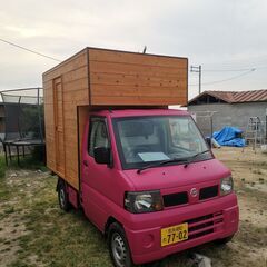 キッチンカー　軽トラオートマ　移動販売　WOODSTYLE　車検ロングの画像