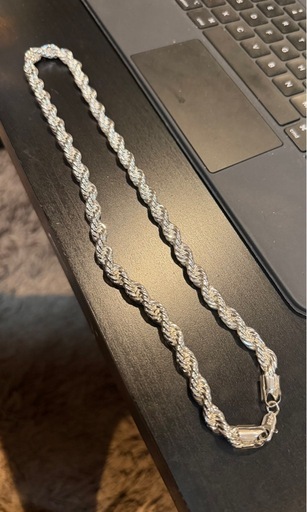 8日迄極太8mm50cm925ロープチェーンネックレス