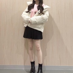 GU HEAT パデッドダウンジャケット クリームの画像