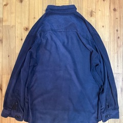 CHERESKIN 長袖フェイクスウェードシャツ L パープルネイビー 濃紺紫の画像