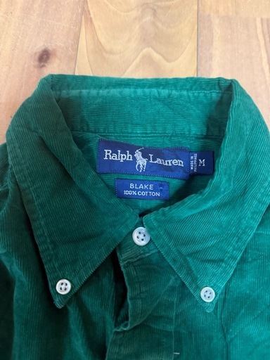 ラルフローレン コーデュロイ BLAKE シャツ 緑 ポニー刺繍