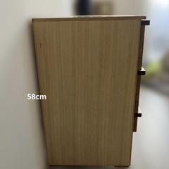 木製チェスト ナチュラルウッド 3段の画像