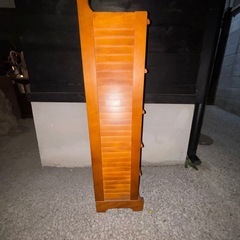 👞✨ 希少‼️オールドカリモク Karimoku 木製シューズラック 5段 / 下駄箱 / レトロ家具の画像