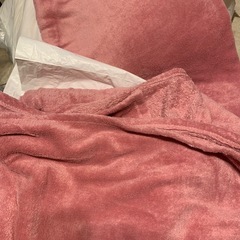 ニトリ　カーテン　中古　ピンク毛布　シングル毛布　ハーフの画像