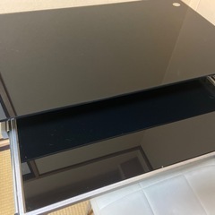 黒の仕事用デスク　ガラス天板　の画像