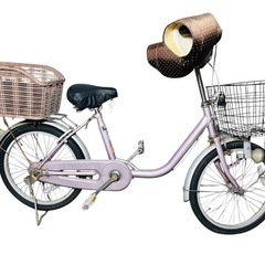 ✨前後カゴ・ハンドルカバー付き✨自転車 20インチの画像