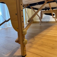 【折りたたみマッサージベッド】木製／ダークブルー／状態良好✨の画像