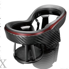 カーメイト DZ413 ツインカップホルダー クワトロ Xカーボン調の画像