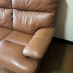 ニトリ高級レザーソファ　美品の画像