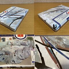 【未開封/長期保管品/お引取り限定】■インド製 ノーアイロン 平織 ボックスシーツ■シングルベッドシーツ■枕カバー付き■の画像