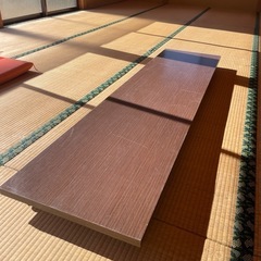 ダークブラウン折りたたみテーブル・座卓の画像