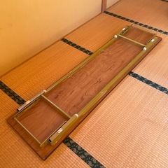 ダークブラウン折りたたみテーブル・座卓の画像