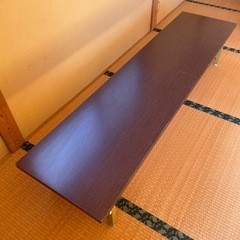 ダークブラウン折りたたみテーブル・座卓の画像