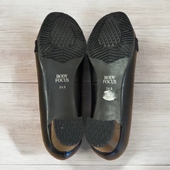 BODY FOCUS ローファーパンプス 黒 24.5 スクエアトゥの画像