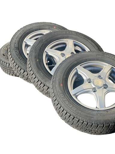 DUNLOP 145/ 80R13スタッドレス+アルミホイール4本セット