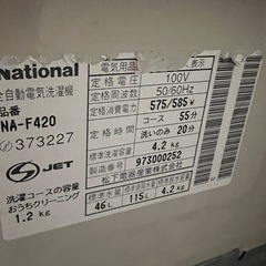もらってくれませんか【洗濯機】National の画像