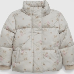 【GAP】ディズニー・ミニーマウス総柄ダウンコート110cm【指穴】【ダウンジャケット】の画像