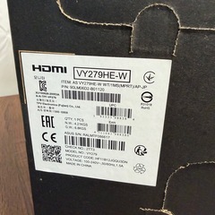 【未開封】ASUS エイスース VY279HE-W 27.0型 VYシリーズ IPSパネル搭載液晶モニター 1920×1080 D-sub HDMI1.4の画像