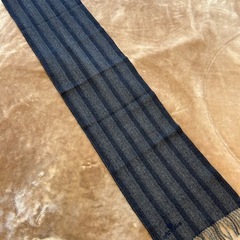 ミラショーンmila schonマフラー ストール ショール スカーフグレーグレイねずみ色灰色紺色系 ネイビーダークブルーストライプレディースlady's LADYS女性用婦人ウィメンズ（women’s） メンズ（men’s）男性用、紳士 ユニセックス男女兼用の画像