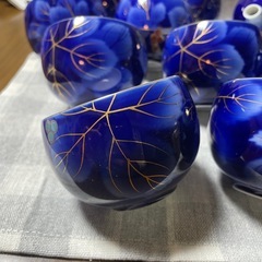 深川製磁 茶器揃 瑠璃葡萄 急須 湯呑×9 有田焼 和食器の画像