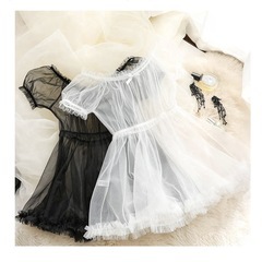 オーガンジー素材 ワンピース ホワイト 白の画像