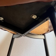 ダイニングチェア　2脚　レザー　　ブラウン　2脚の画像