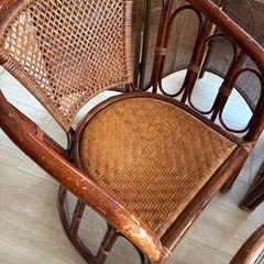 籐の家具4点セットの画像