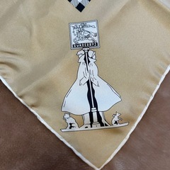 バーバリーズburberrysスカーフストールショールマフラーブラウン茶色ベージュノバチェックシルク縦約75センチ横約76センチレディースlady's LADYS女性用、婦人 ウィメンズ（women’s） メンズ（men’s）男性用、紳士 ユニセックス男女兼用の画像