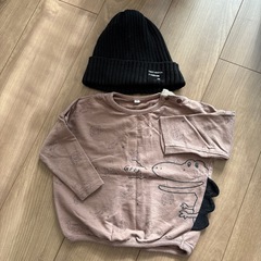 【9着】サイズ95 キルティング肌着　ニット帽長袖の画像