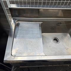 2層式シンク　流し台　ステンレス  約高さ95×幅150×奥行60㎝　1205-01の画像