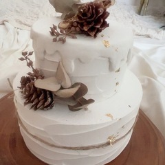 ハーフバースデー　100日祝い　クレイケーキ　ケーキトッパー付き　ベビー　赤ちゃんの画像