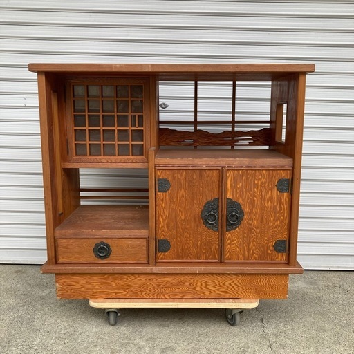 【希少】世界遺産屋久杉 茶棚 キャビネット 飾り棚 茶箪笥 和家具 焼印