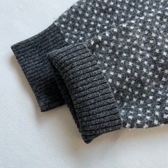 JOSER ABBAUD ドット柄 ニットセーター ハイネック 毛100% 
L グレーの画像